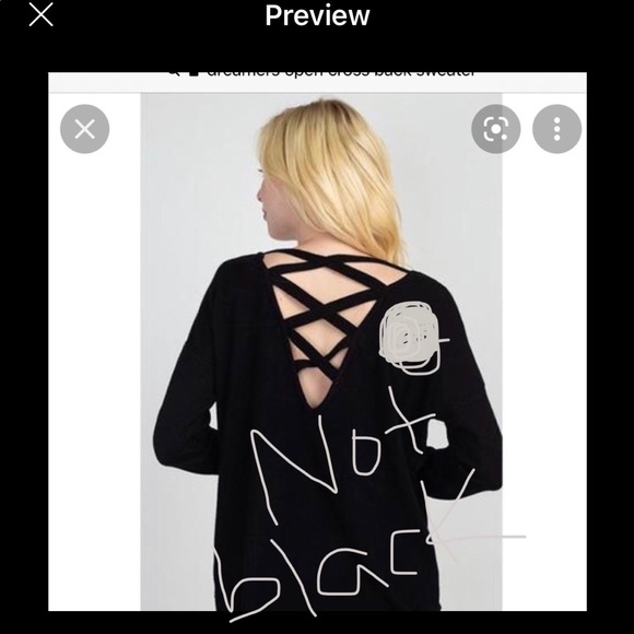 DREAMERS taupe cross open back sweater size small - Picture 1 of 13